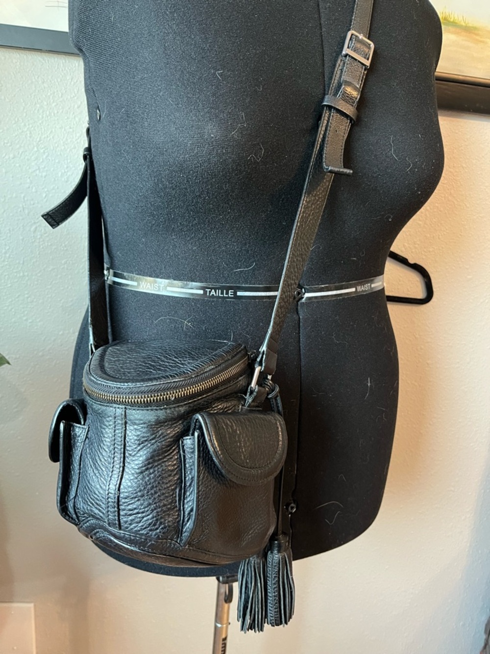 Black Leather Crossbody bag